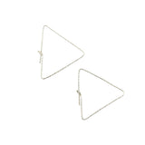 Sparkle Triangle Hoops - Silver