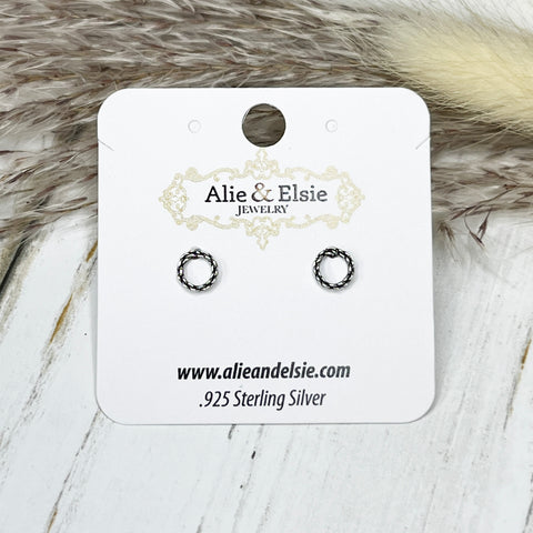 Western Rope Circle Studs - Silver
