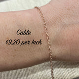 Permanent Jewelry Chain Options - Rose Gold