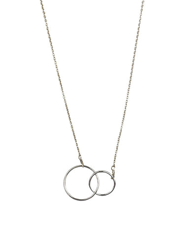 Interlocking Circle Necklace - Silver