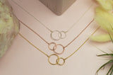 Interlocking Circle Necklace - Silver