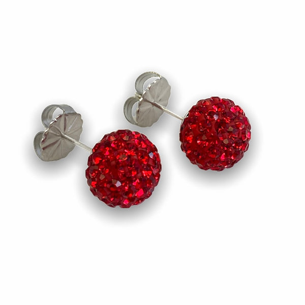 Red July Shimmer Studs