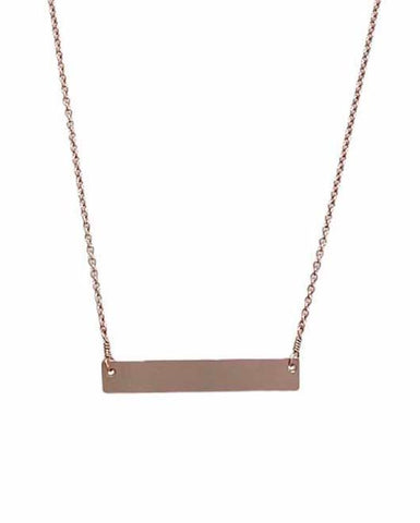 Bar Necklace - Rose Gold - Engravable