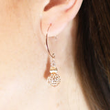 Fluted Shimmer Earrings Rose Gold