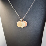 Round Coin Necklace - Silver - Engravable