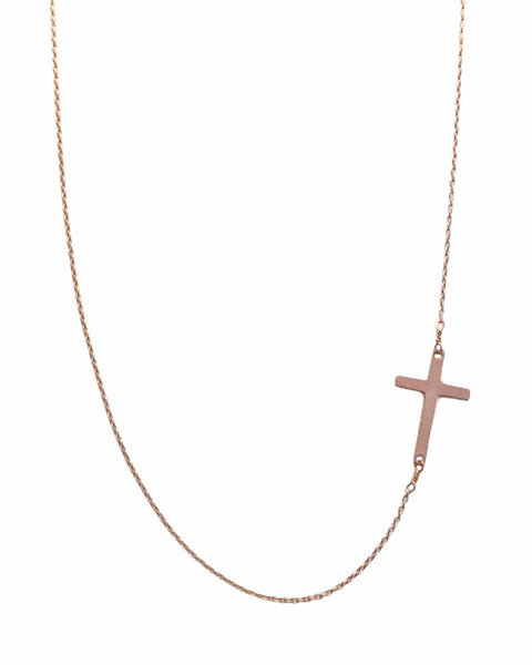 Cross Necklace - Rose Gold